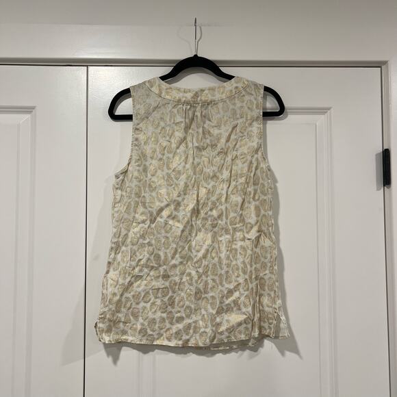 Saint Tropez West Women's Sleeveless Linen Tank Cream Gold‎ Size Medium - Picture 6 of 9